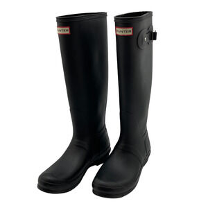 Hunter Women’s Rubber Tall Rain Boots Matte Black Size 9 Slip Resistant